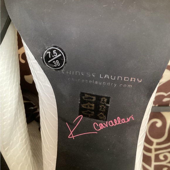 💗 KRISTIN CAVALLARI ankle boots 7.5 white Layton snakeskin peep toe EUC - Picture 7 of 8